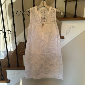 Loft Eyelet White Dress, Size 4